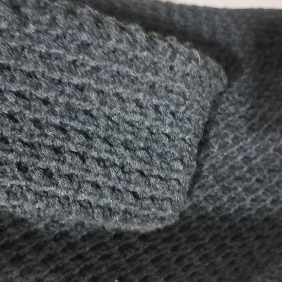 Zenana Outfitters Stormy Gray Cowl Neck Tulip Hem Wrap Knit Sweater Sz Medium - Picture 9 of 12